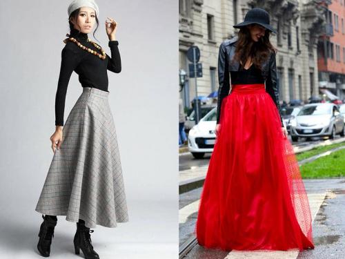 С чем носить юбку полусолнце ниже колена. С чем носить юбку полусолнце, модные фасоны и модели