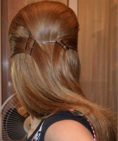 Как заколоть волосы средней длины без челки. Подстегни фолликулы! 28