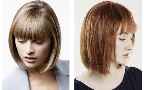 Челки на средние волосы. Модная челка на средние волосы и форма лица 02