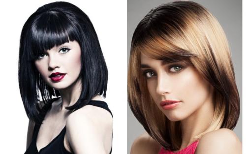 Челки на средние волосы. Модная челка на средние волосы и форма лица 01