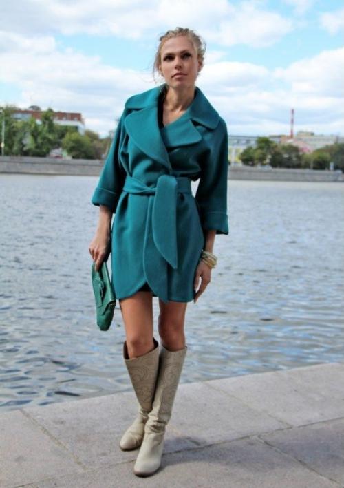 Сапоги к пальто-халату. Вариации кроя и длины