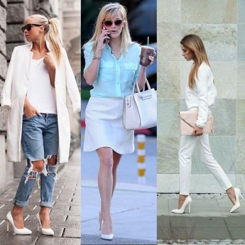 С чем носить белую обувь. С чем носить белые туфли