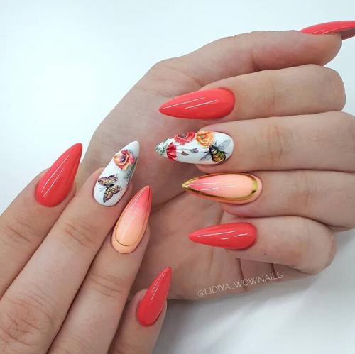 Маникюр с бабочкой 2019. Весенний маникюр. Новые дизайны за апрель 2019