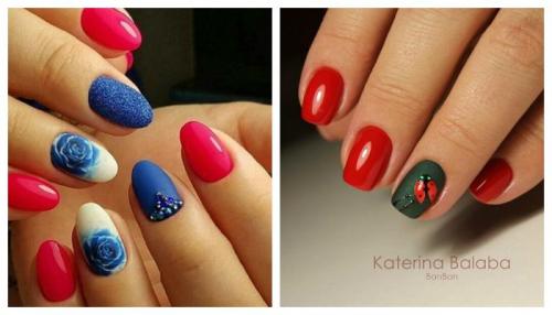 Маникюр красный с белым и черным. Красные ногти: сочетание цветов