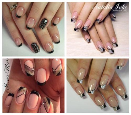 Черный френч с блестками. Удачные идеи цветового решения