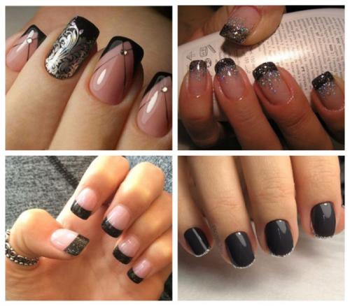 Черный френч с блестками. Удачные идеи цветового решения