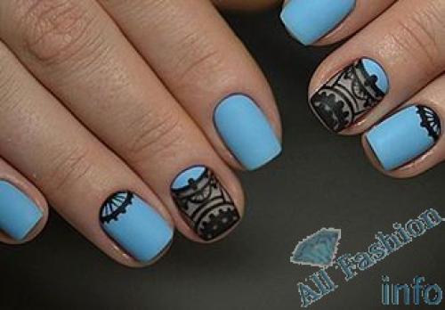 Матовый маникюр с глянцевым рисунком. Модные цвета для матового маникюра