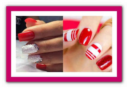 Красный маникюр с белым. Красные ногти: сочетание цветов 10 Красный маникюр с белым. Красные ногти: сочетание цветов 10