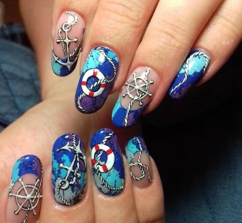 Ногти на море 2019. Пляжный маникюр 2019: трендовые идеи для ногтей разной формы и длины