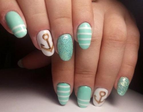 Маникюр на короткие ногти на море. Маникюр в морском стиле с тематическими рисунками