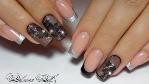 Френч разноцветный на ногтях. Модный и всегда актуальный френч с рисунком.