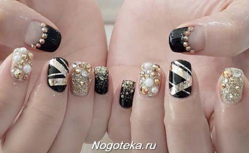 Черный маникюр 2019 на короткие ногти. Чёрно-белый маникюр: модные тенденции, фото 2019 14