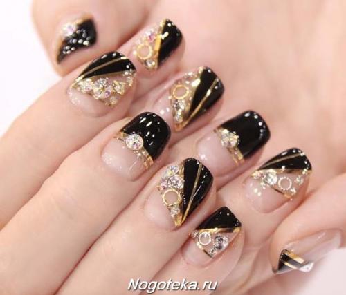 Черный маникюр 2019 на короткие ногти. Чёрно-белый маникюр: модные тенденции, фото 2019 13