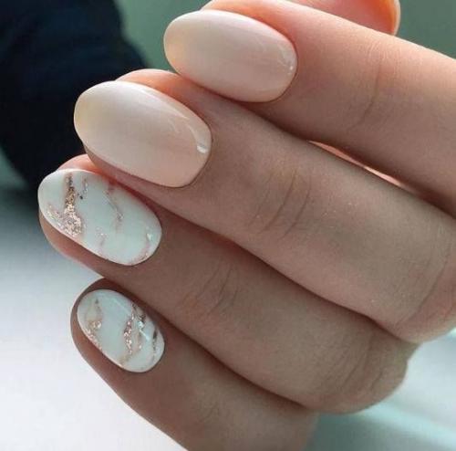 Бежевый маникюр с рисунком. С БЕЛЫМ ЛАКОМ.