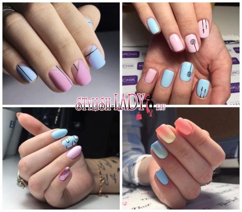 Маникюр с голубым и розовым лаком. Розовый или голубой? Не нужно выбирать! Весенний розово-голубой маникюр