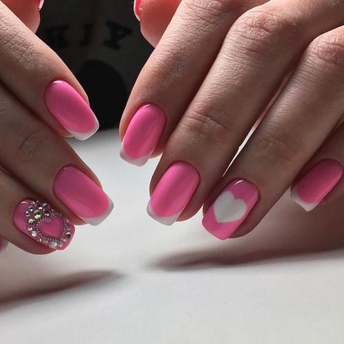 Маникюр розовый с белым. Варианты сочетаний