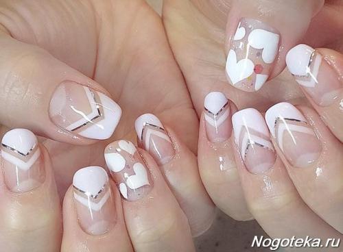 Белый френч со стразами. Дизайн ногтей со стразами: новинки 2019 09