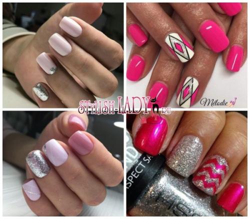 Маникюр черный с розовым и серебром. Преимущества розово-серебристого дизайна