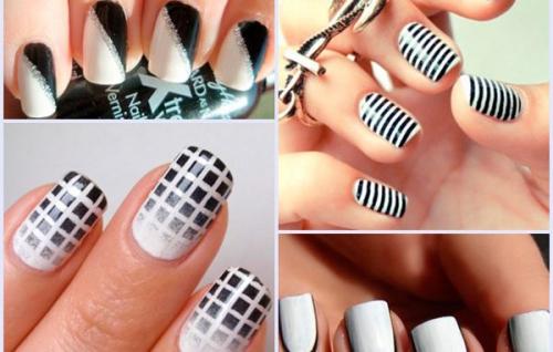 Маникюр с разными цветами на разных руках. Маникюр из двух цветов: 50 лучших идей