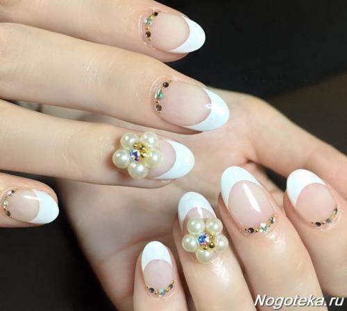 Маникюр на ногтях бантики. Маникюр с бантиком 04 Маникюр на ногтях бантики. Маникюр с бантиком 04