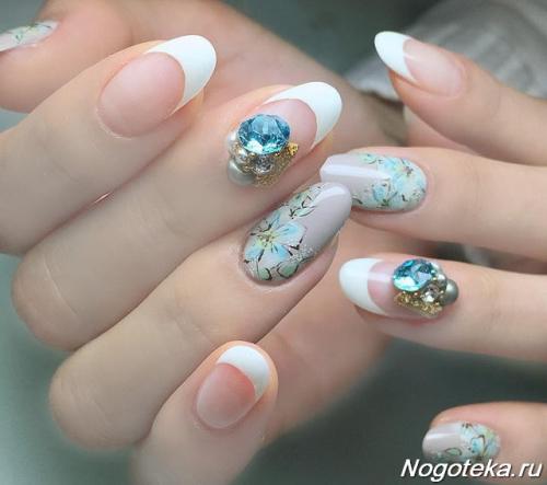 Маникюр на ногтях бантики. Маникюр с бантиком 02 Маникюр на ногтях бантики. Маникюр с бантиком 02