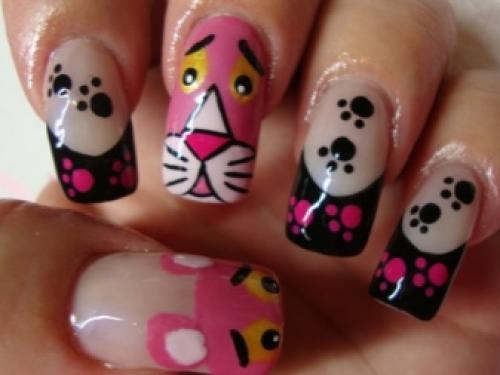 Рисунки на ногтях животные. Маникюр с животными 04