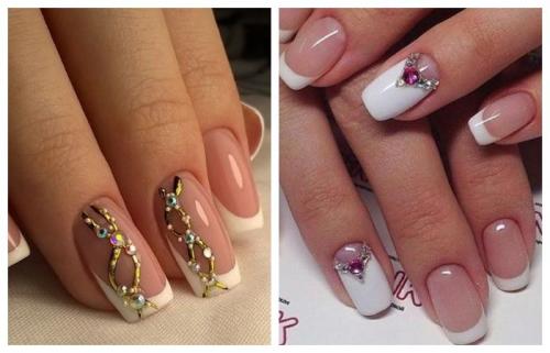 Розовый френч со стразами. Дизайн ногтей со стразами: новинки 2019