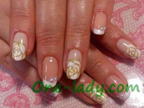 Маникюр с розами на коротких ногтях. Что это такое? 02