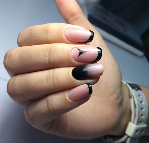 Белый с розовым френч. Нюансы тонов и формы 14