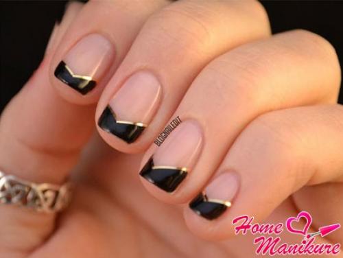 Черно белый френч на ногтях. Игра черного и белого во французском маникюре