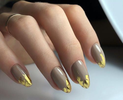 Френч розовый с золотом. Как сделать золотой френч?