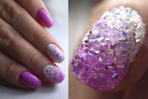 Маникюр с камнями на одном пальце. Виды камней для декорирования ногтей