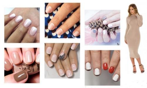 К бежевому платью маникюр. Маникюр под бежевое платье 02