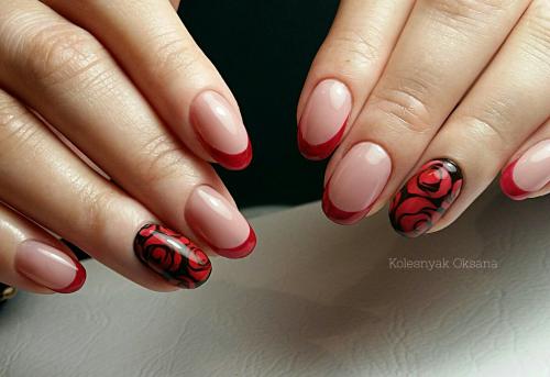 Дизайн коротких овальных ногтей. Французский маникюр на короткие овальные ногти