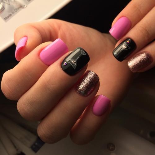 Маникюр белый розовый черный. Варианты сочетаний