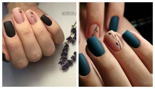 Матовый с глянцевым маникюр. Как сделать матовый маникюр: 2 популярные техники