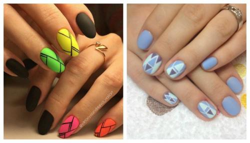 Матовый с глянцевым маникюр. Как сделать матовый маникюр: 2 популярные техники
