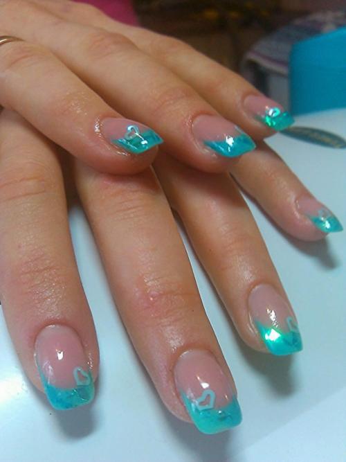 Черный маникюр с бирюзовым. Бирюзовый маникюр - актуальная цветовая палитра, фото идеи, советы 04
