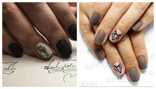 Матовый с глянцевым маникюр. Как сделать матовый маникюр: 2 популярные техники