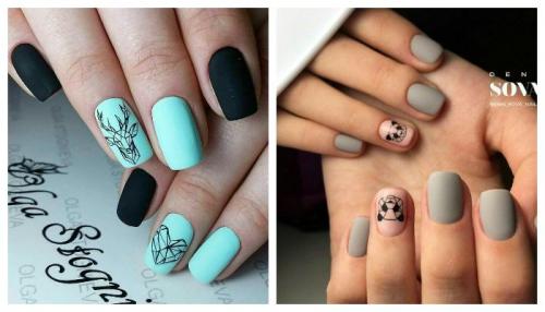 Матовый с глянцевым маникюр. Как сделать матовый маникюр: 2 популярные техники