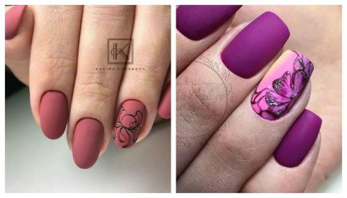 Матовый с глянцевым маникюр. Как сделать матовый маникюр: 2 популярные техники