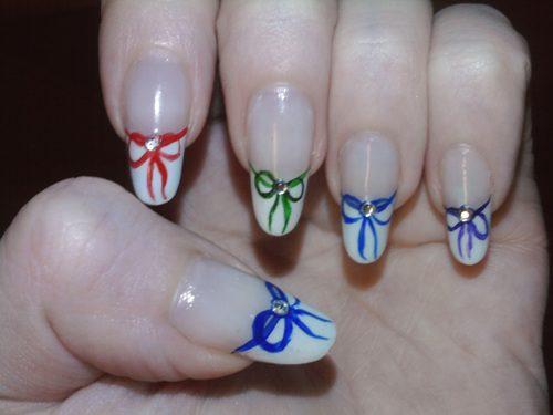 Ногти с бантиком из страз. Бантики на ногтях: фотографии, дизайн, руководство