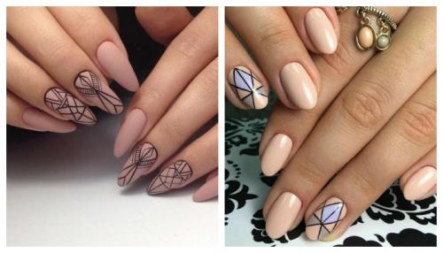 Маникюр бежевый с черным матовый. Бежевый маникюр в разных техниках