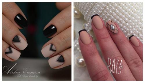 Маникюр бежевый с черным матовый. Бежевый маникюр в разных техниках