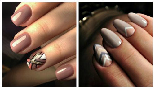 Черный матовый маникюр с бежевым. Бежевый маникюр в разных техниках