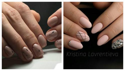 Маникюр бежевый с черным матовый. Бежевый маникюр в разных техниках