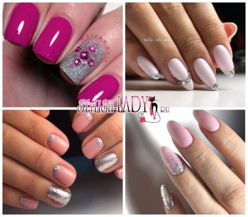 Маникюр розовый с серебром. Преимущества розово-серебристого дизайна