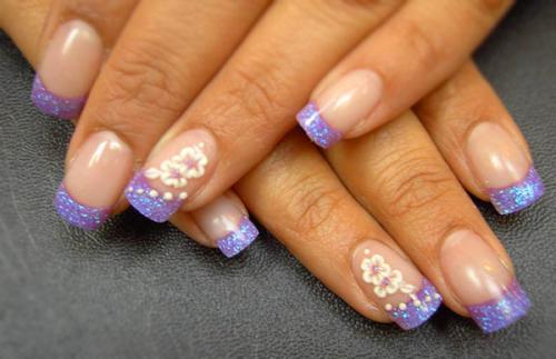 Нежный френч с блестками. Сверкающий френч с блестками: фото идеи маникюра + видео