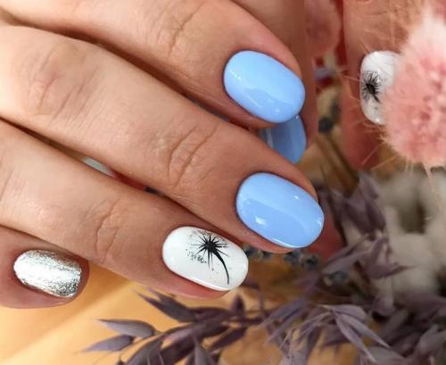 Маникюр голубого цвета 2019. Новации голубого маникюра 2019-2020. Какие голубые ногти желают получить модницы