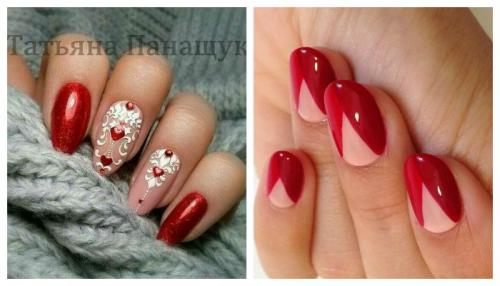 Красный с белым маникюр. Красные ногти: сочетание цветов